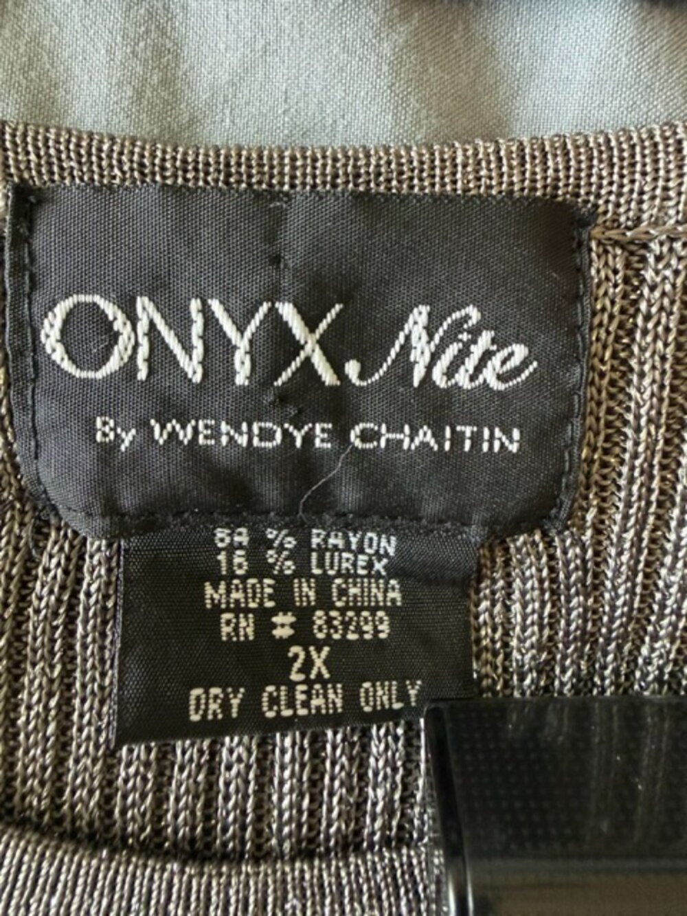 Onyx Nite by Wendye Chaitin Black Metallic Ombre Knit Maxi Dress 2X Evening Wear - Picture 5 of 7